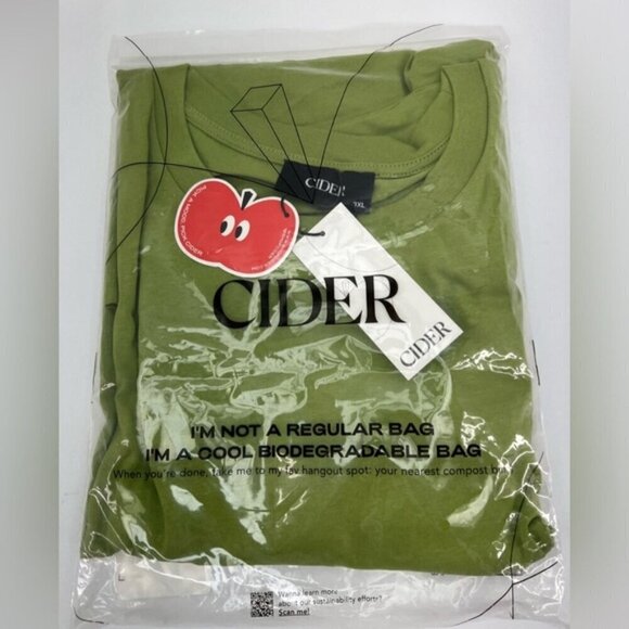 Cider - Women's, Cotton Oversized Tee, Curve & Plus - Green. Size: 3XL. NIB - Picture 2 of 11